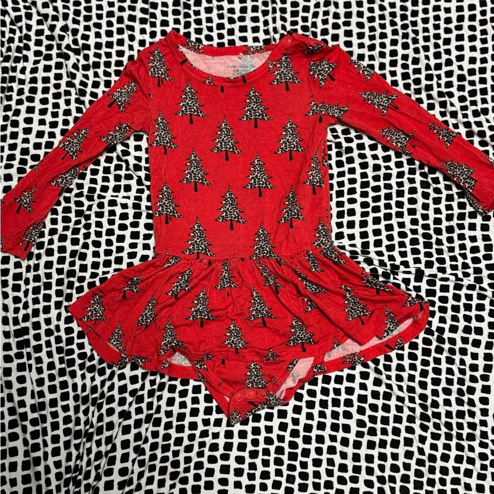 Posh Peanut Red Leopard Christmas Tree Dress